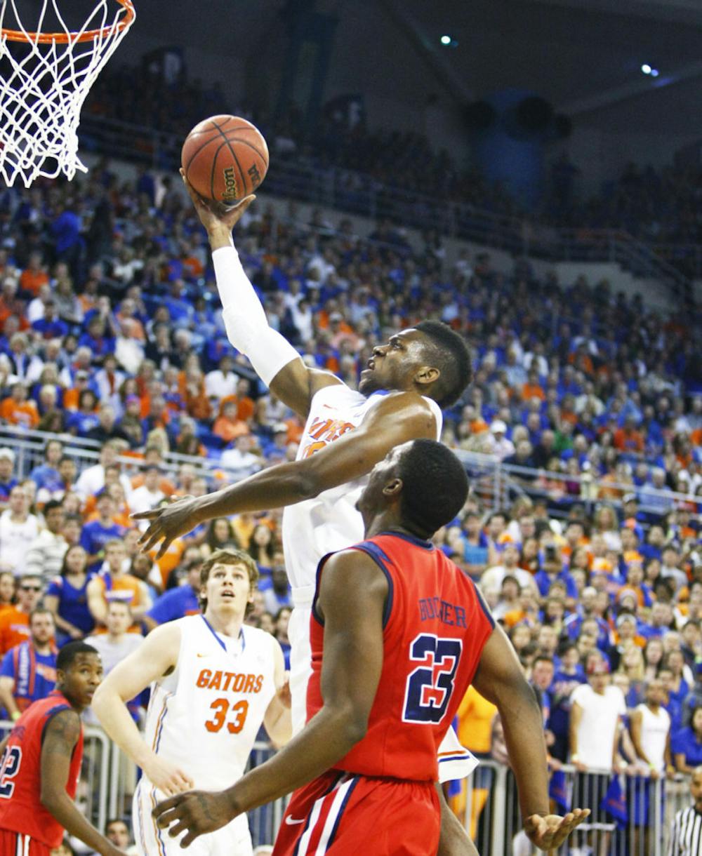 <p><span>Junior forward Will Yeguete attempts a layup during Florida’s 78-64 win against Ole Miss on Saturday in the O’Connell Center.</span></p>
<div><span><br /></span></div>