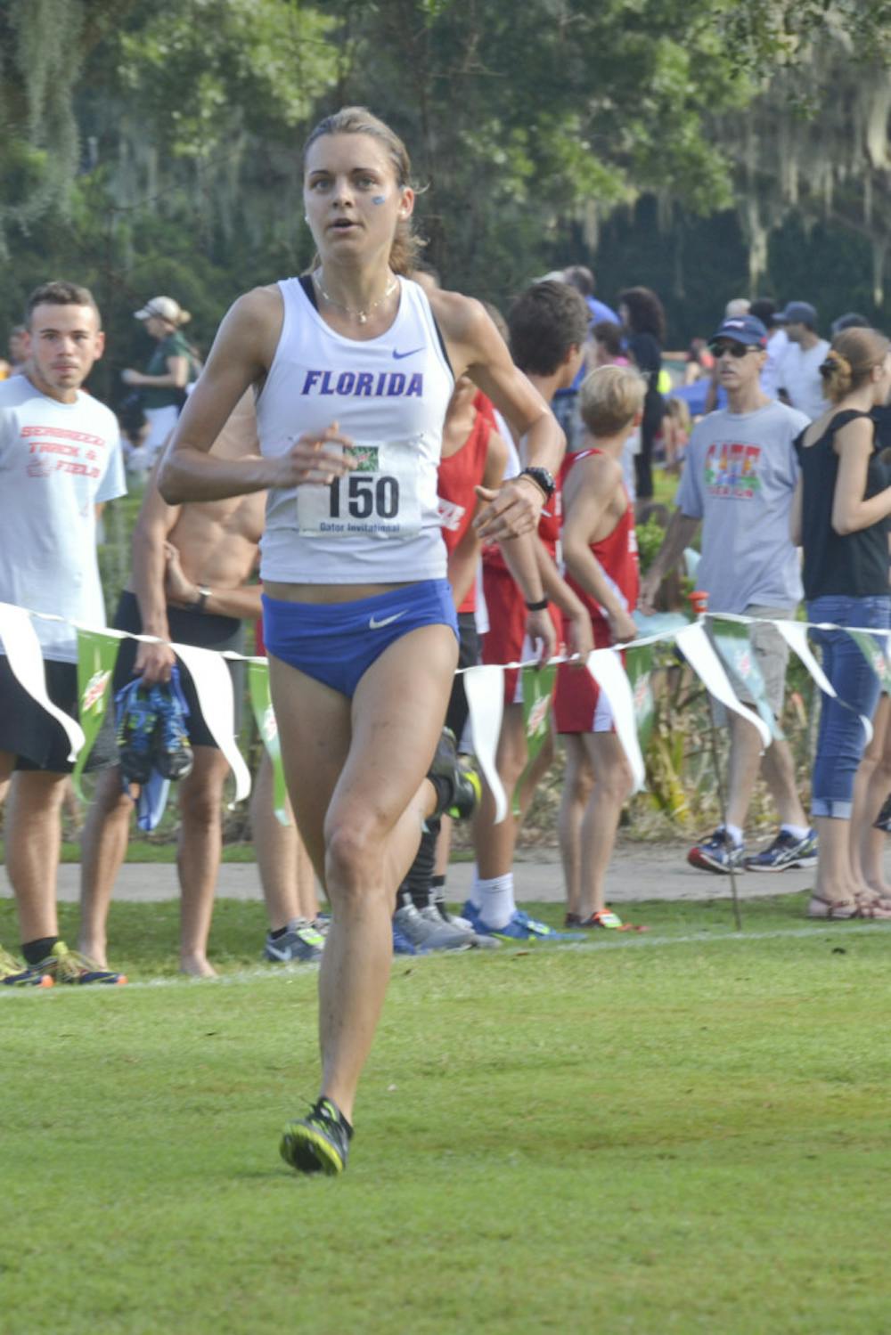<p>UF's Taylor Tubs races during the 2015 Mountain Dew Invitational on Sept. 19, 2015, at the Mark Bostick Golf Course.</p>