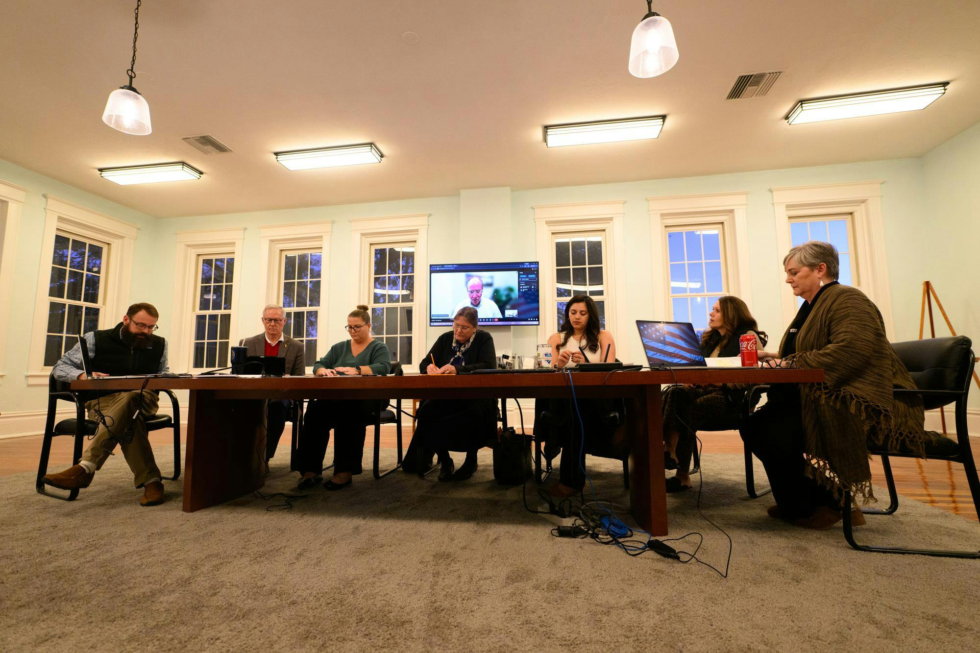 The Newberry Charter School Board meets, Monday, Feb. 23, 2026, at The Little Red Schoolhouse in Newberry, Fla.