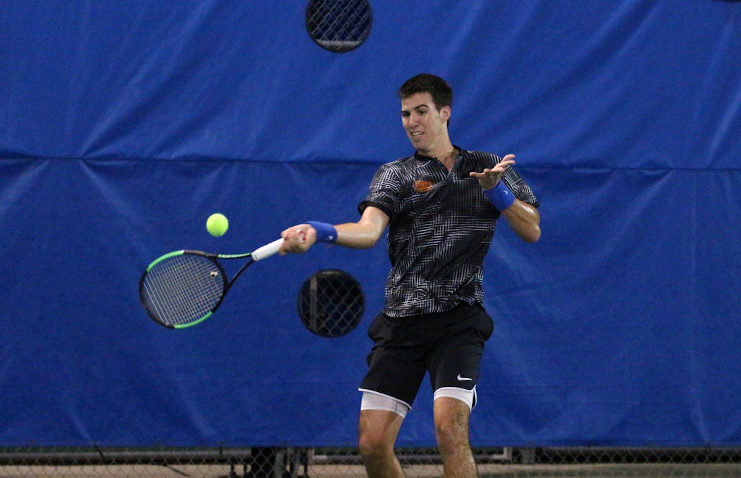 Junior Alfredo Perez advanced to the round of 16 in the NCAA Individual Men's Tennis Championships.