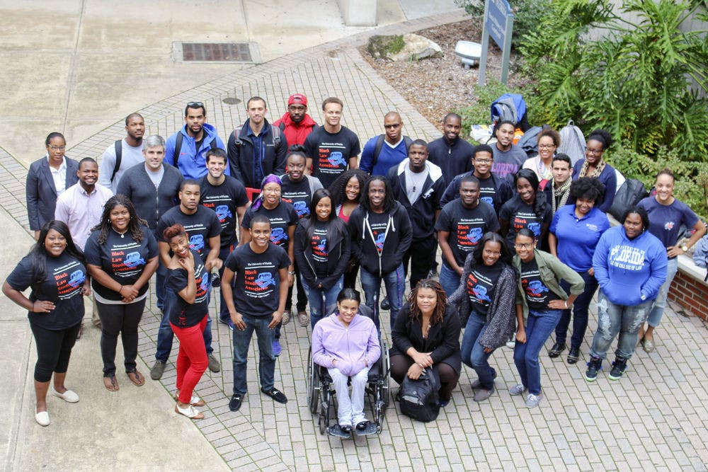 <p>Members of the Black Law Students Association pose for a photo after the UF organization won Regional Chapter of the Year for the third consecutive year. “I personally look forward to continuing that legacy and continuing to make our chapter even better,” said Candace Spencer, a first-year UF law student who will start her term as BLSA president on Friday.</p>