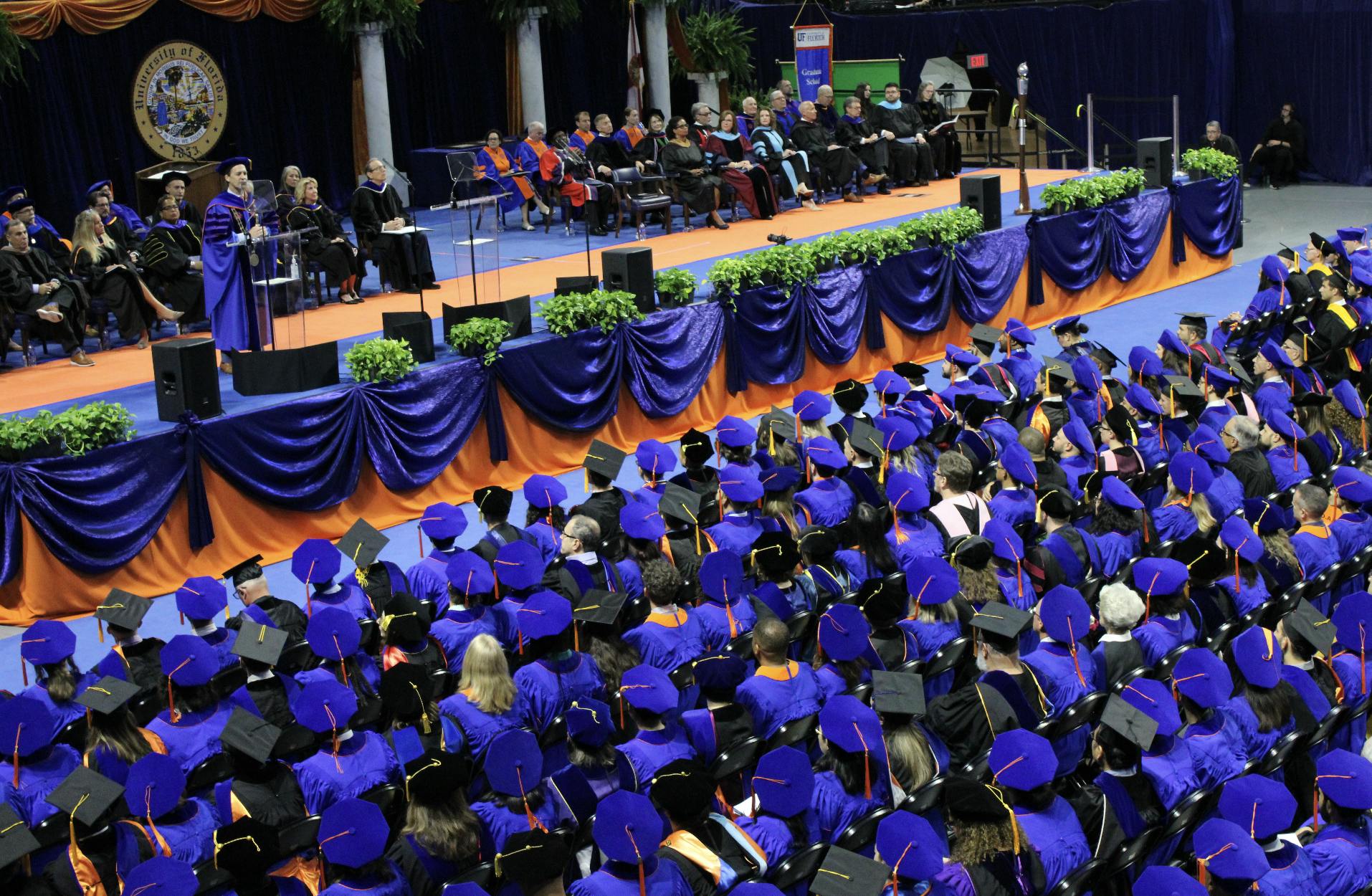 UF president Ben Sasse speaks to graduating doctorate students on Thursday, May 4, 2023.