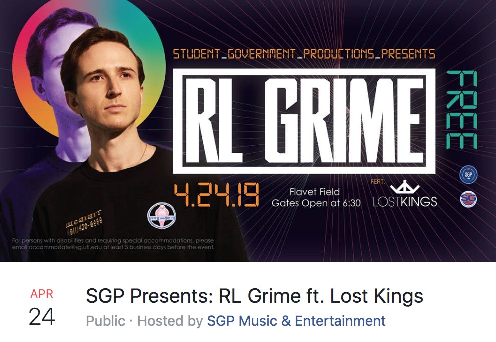 EDM artist RL Grime and Lost Kings will perform on April 24 at UF.