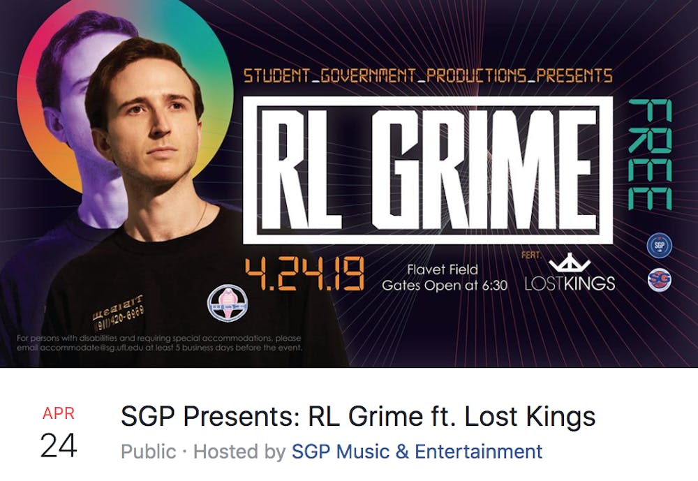 <p>EDM artist RL Grime and Lost Kings will perform on April 24 at UF.</p>
