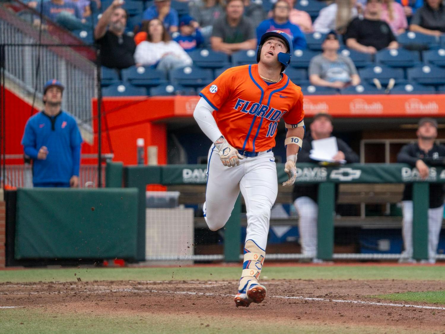 Florida Gators sophomore first baseman Ethan Surowiec during an NCAA Baseball game against UAB, Saturday, Feb. 14, 2026, in Gainesville, Fla.