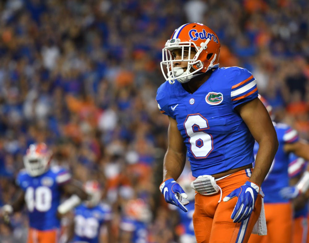 <p>Quincy Wilson prepares for a play during Florida's 32-0 win over North Texas on Sept. 17, 2016, at Ben Hill Griffin Stadium.</p>