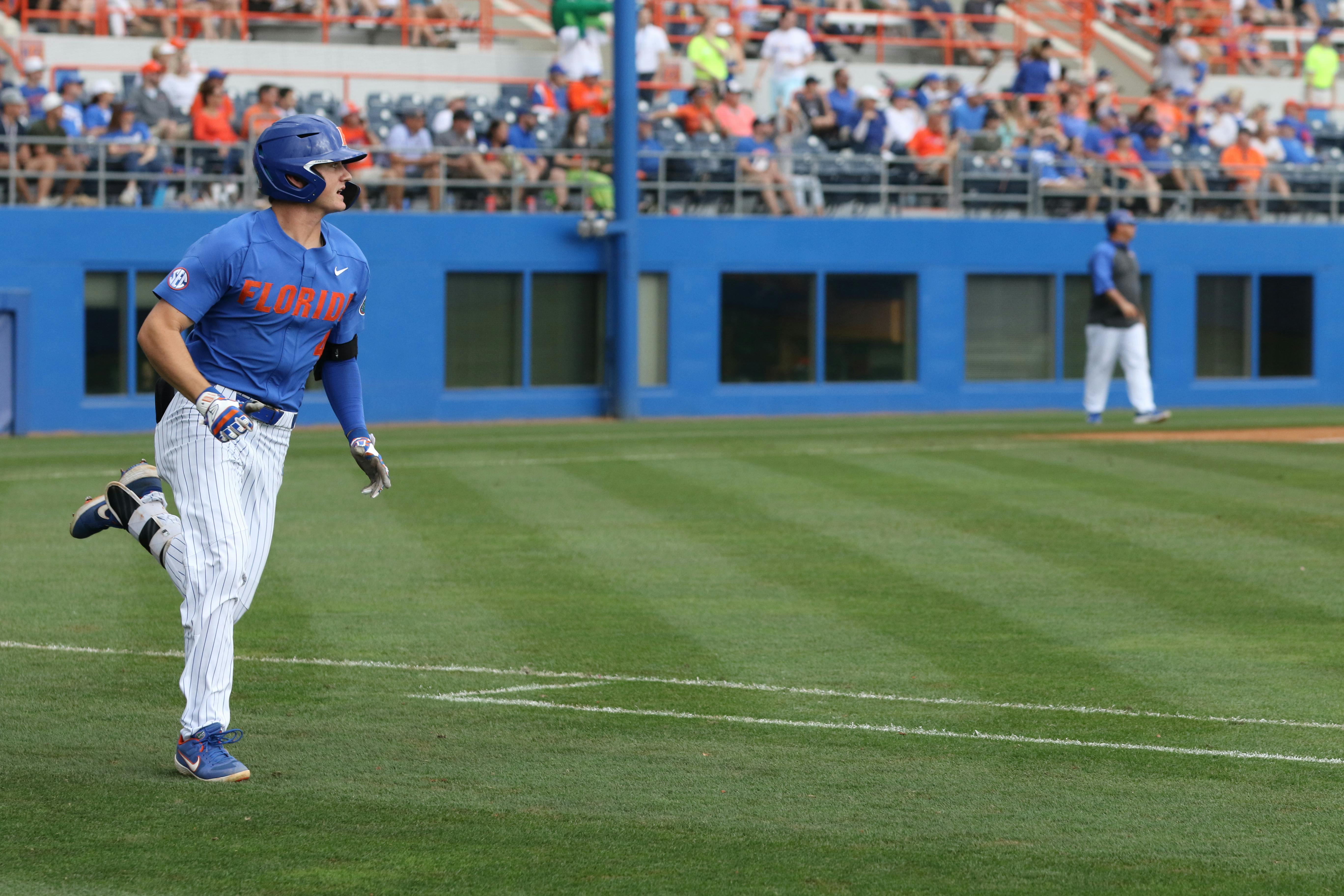 UF outfielder Jud Fabian went 1 for 5 during Florida's 5-4 win over Jacksonville in extra innings. His only hit of the game came in the top of the 10th inning when he hit a double to right-center field. 