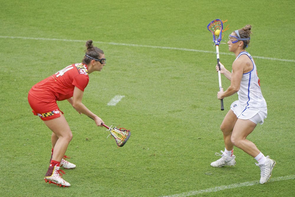 Sammi Burgess makes a play on the ball during Florida's 14-4 loss on March 19, 2016 Maryland at Donald R. Dizney Stadium.&nbsp;