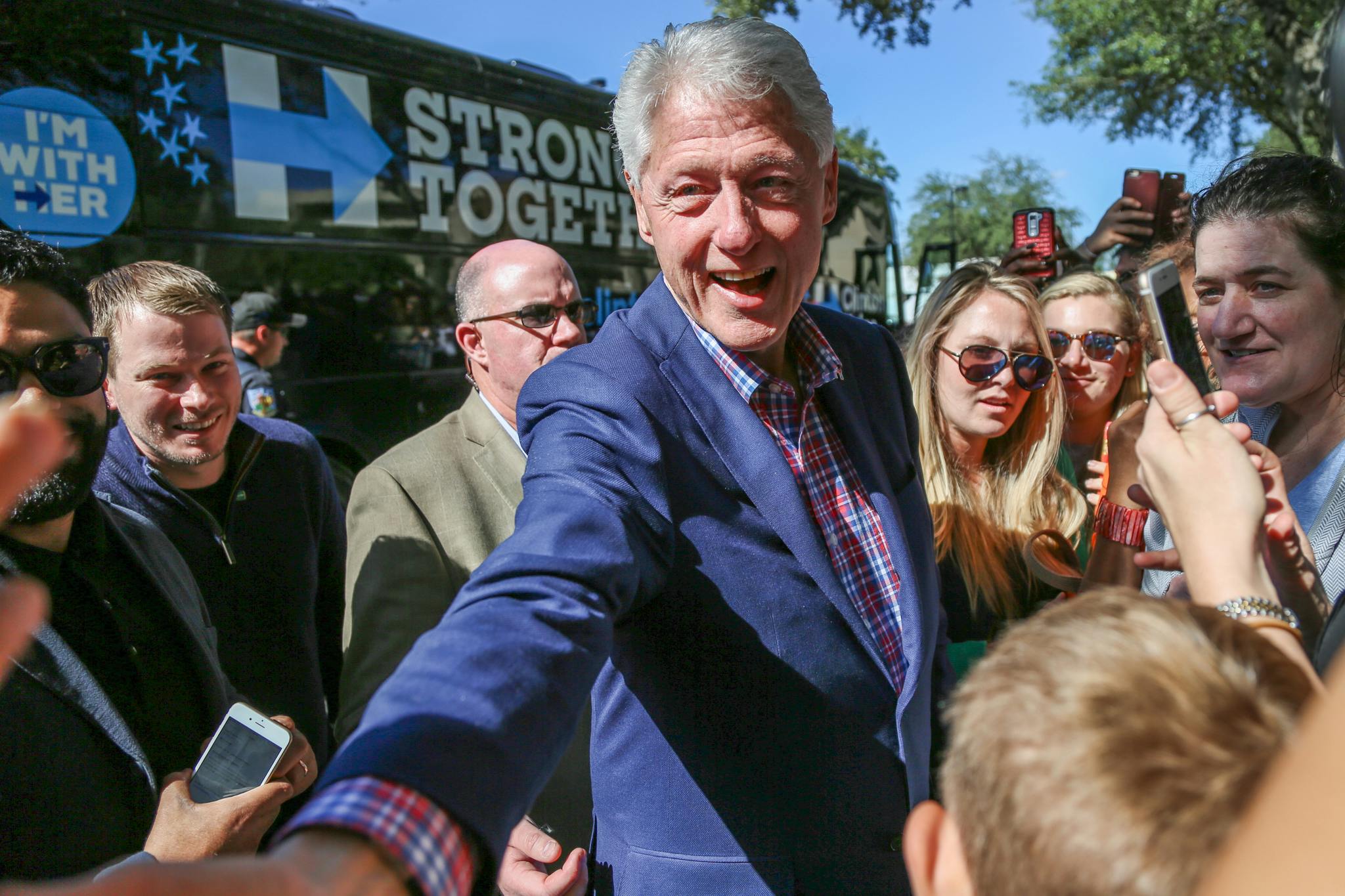 Former President Bill Clinton visited Gainesville Saturday as part of a bus tour to rally votes in Florida for Democratic presidential candidate Hillary Clinton, three days before Election Day and on the last day of early voting in Alachua County.