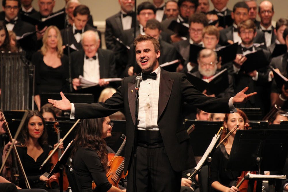 An orchestra and choir perform at last year’s annual holiday concert at the Phillips Center for the Performing Arts. This year’s theme is “Bells of Remembrance,” and it reflects the performance date’s intersection with Pearl Harbor Remembrance Day.