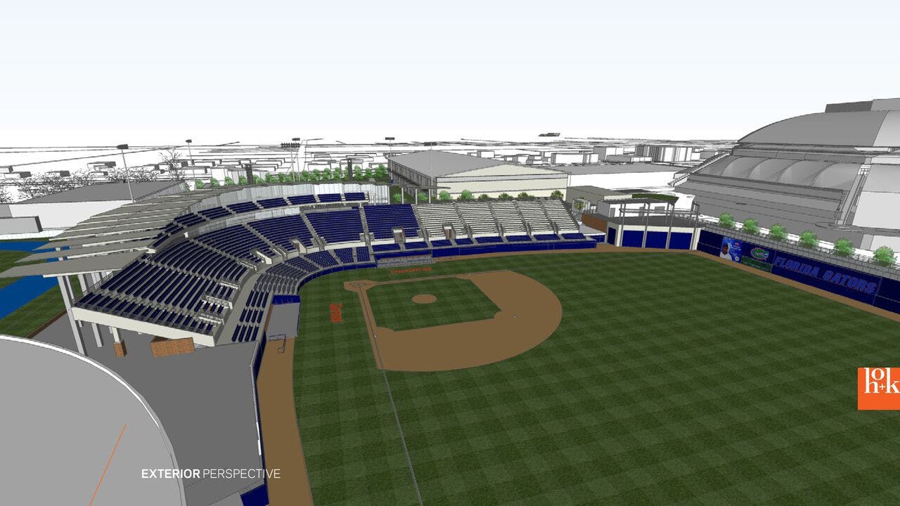 A rendering of Florida's proposed additions to McKethan Stadium.