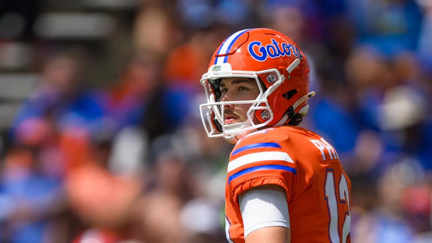 Florida quarterback Aaron Philo (12) prepares to snap during the Orange & Blue spring football game, Saturday, April 11, 2026, in Gainesville, Fla.