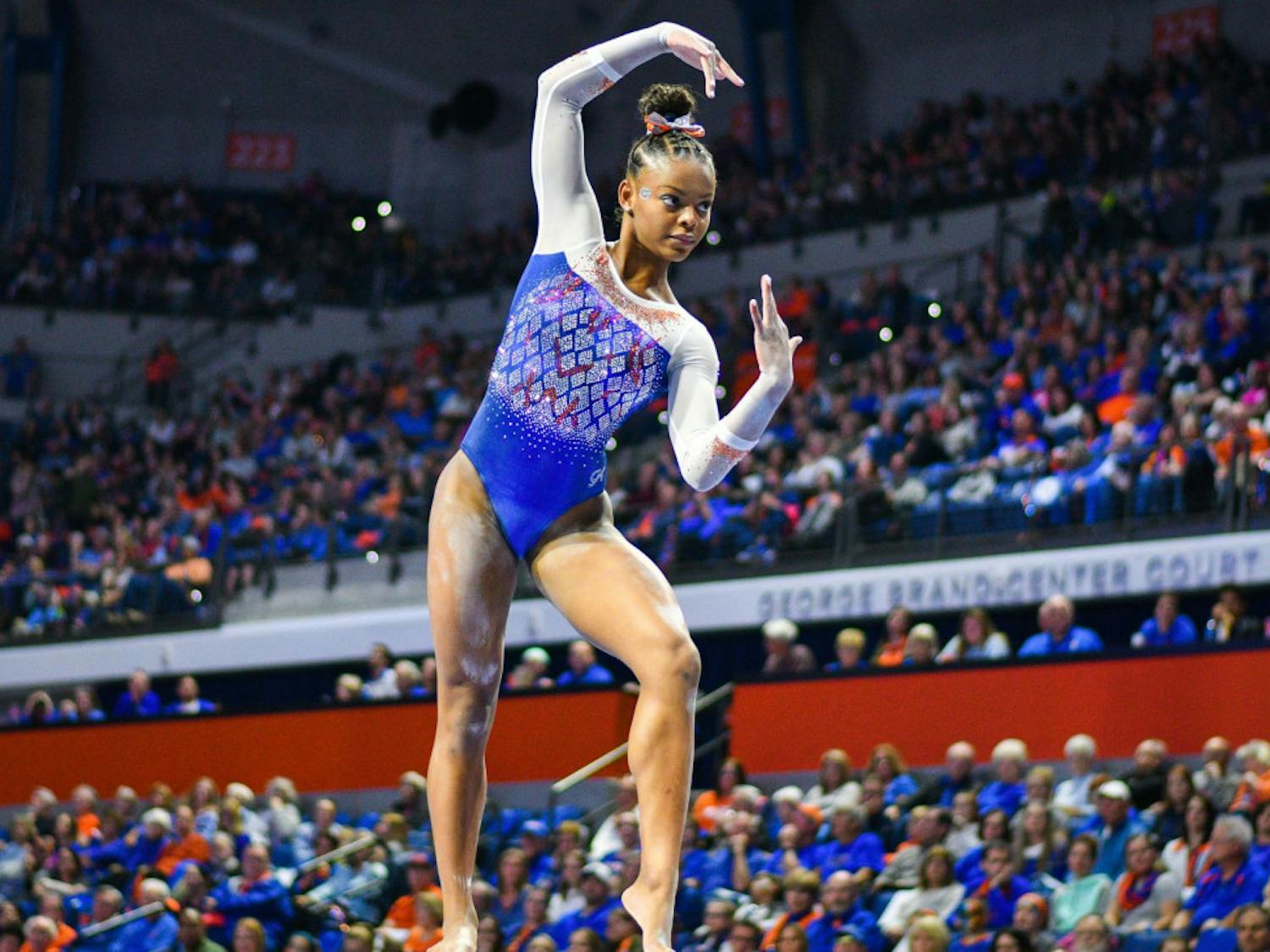 Florida freshman Trinity Thomas earned SEC Freshman of the Week for her performance during Florida’s 197.30-196.45 win over Missouri on Friday. Thomas scored a 9.950 on the uneven bars and a 9.900 on her floor routine, for which she finished third.
