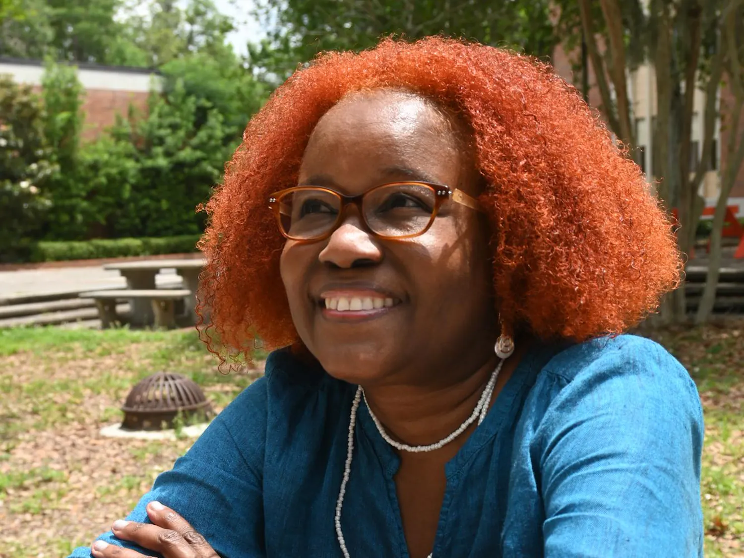 Fatimah Tugger poses for a portrait, Sunday, May 10, 2026, in Gainesville, Fla.