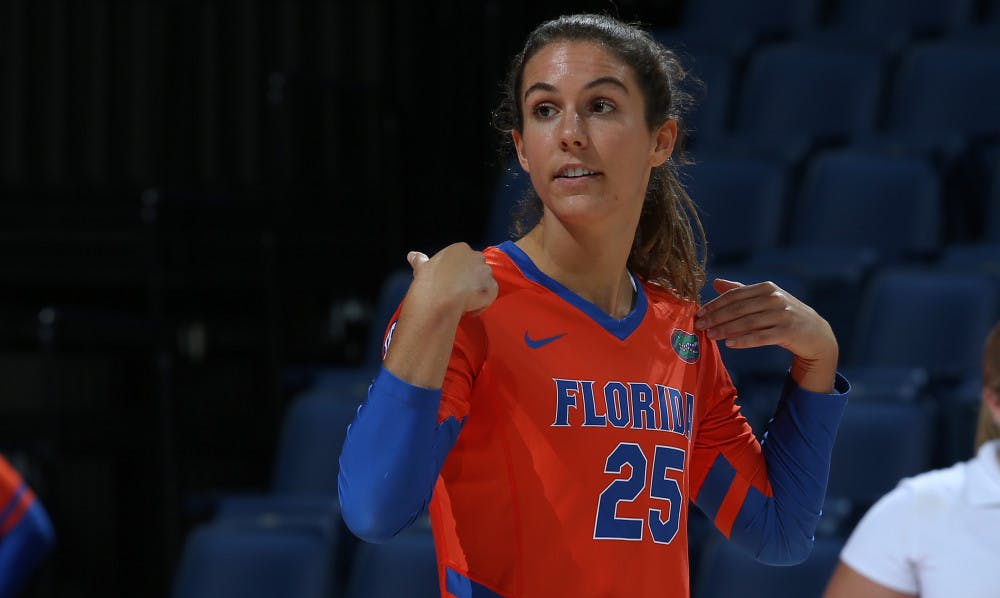 Lindsey Rogers watched as both of her parents dealt with cancer. Tonight at 7, the Gators will participate in the annual ‘Dig Pink’ match, which aims to raise funds and increase awareness for breast cancer.