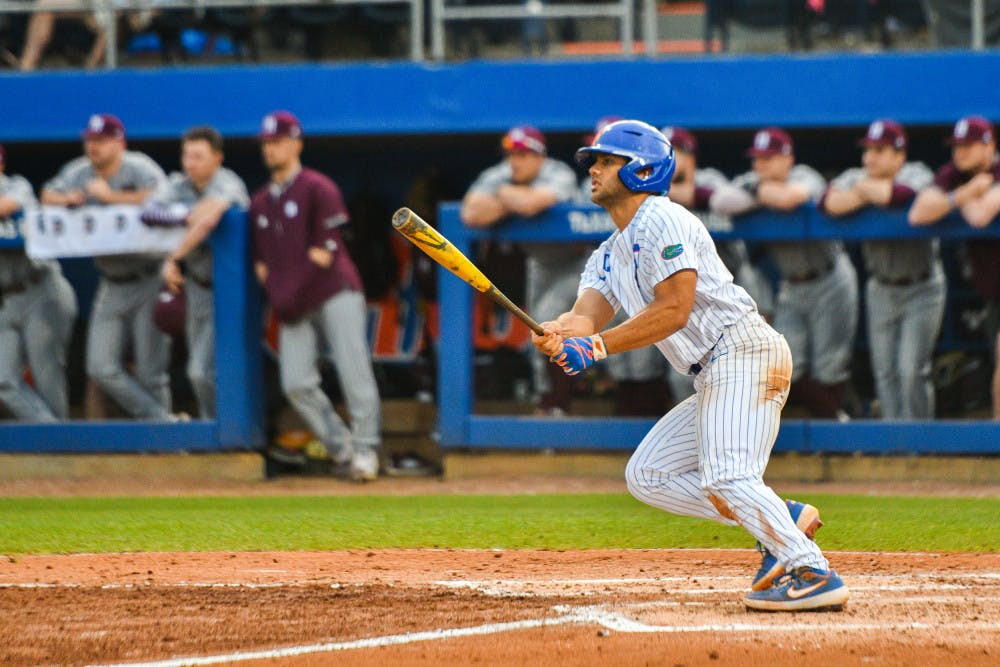 Designated hitter Nelson Maldonado hit 3 for 5 in the Gators' loss to FAU. He is batting .338 on the year. That mark is third best on the team among players with at least 50 at bats.  