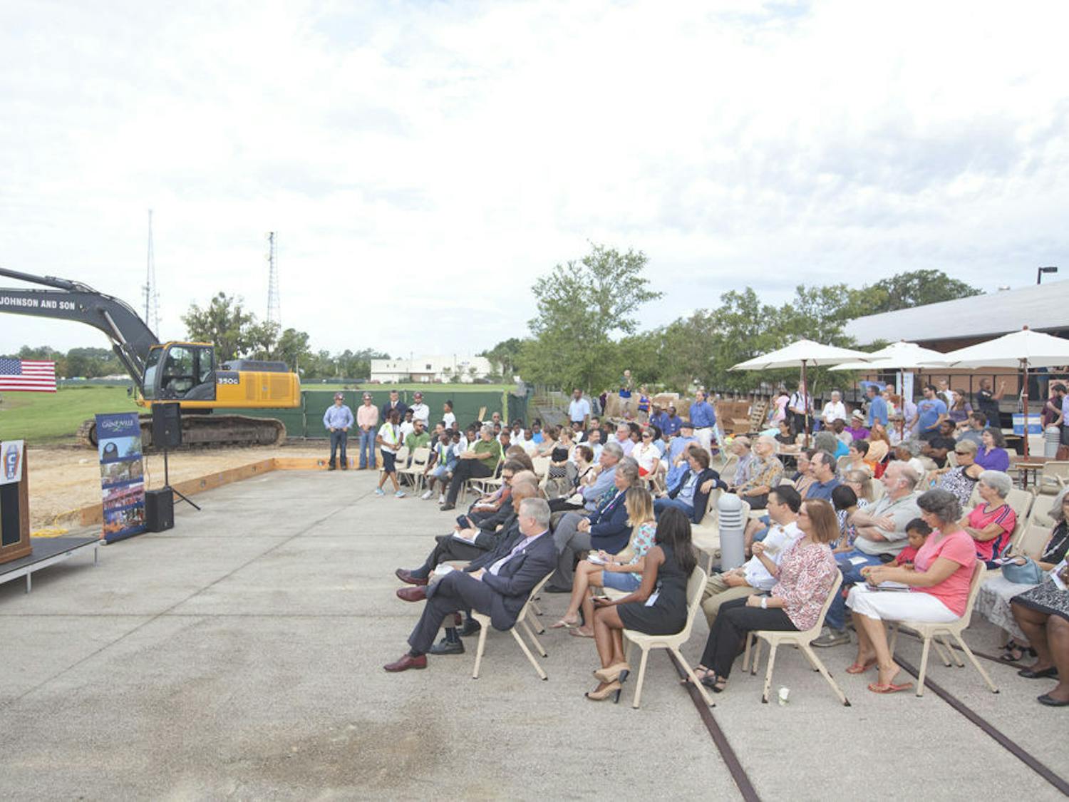 The Depot Park groundbreaking ceremony featured speakers like former Gainesville city mayor Pegeen Hanrahan. The park had been contaminated with coal power plant waste 19 years ago and an enormous effort has been put toward the cleanup, Hanrahan explained.