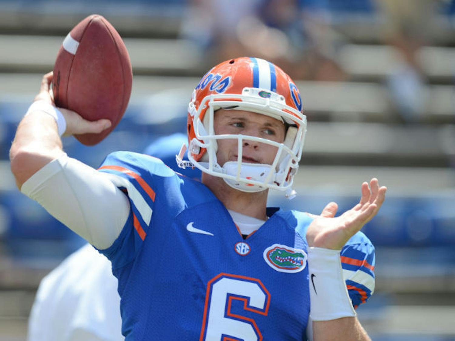 Jeff Driskel throws a pass during warm-ups prior to Florida’s 27-14 win against Bowling Green on Sept. 1 in Ben Hill Griffin Stadium.