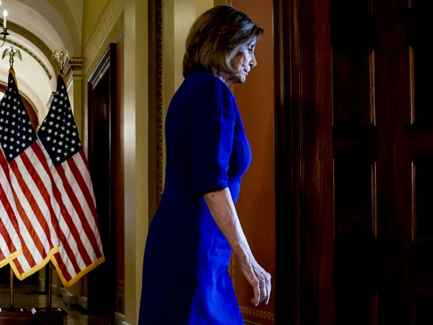 House Speaker Nancy Pelosi, D-Calif., steps away from a podium after reading a statement announcing a formal impeachment inquiry into President Donald Trump, on Capitol Hill in Washington, Tuesday, Sept. 24, 2019. (AP Photo/Andrew Harnik)