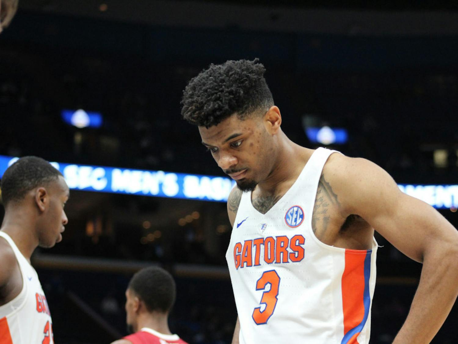 Florida guard Jalen Hudson leads the team in scoring this season, but managed just six points against Arkansas in the SEC Tournament quarterfinals.