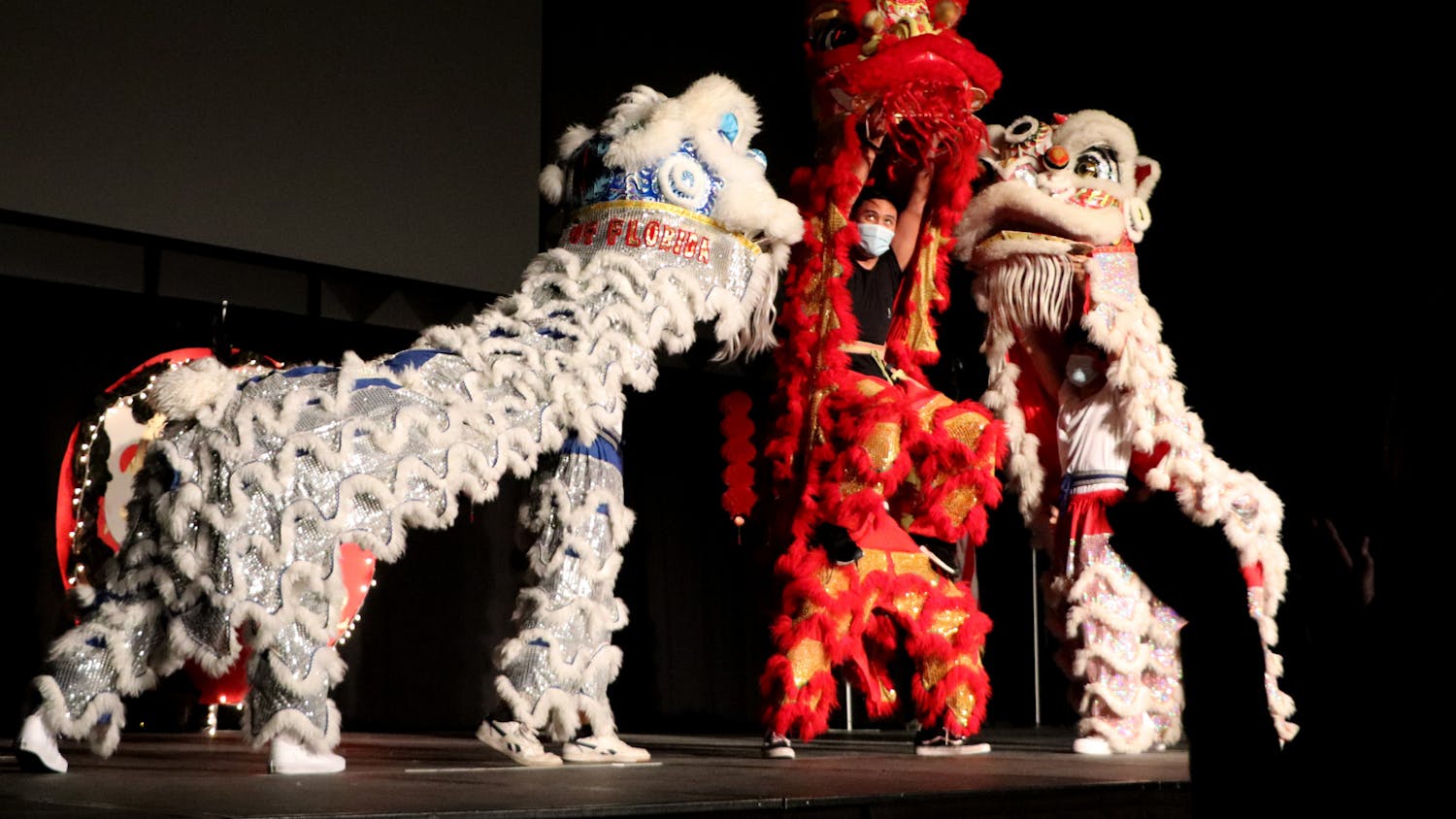 Lion dancers perform at the UF Vietnamese Student Organization's Lunar New Year show at the Reitz Union Grand Ballroom on Saturday, Feb. 12. The performers are members of JiaTing, Surge and Pi Delta Psi. 