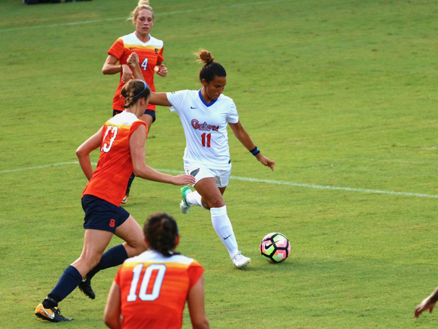 UF midfielder Briana Solis scored the game-winning goal against Tennessee on Sunday in Knoxville. 