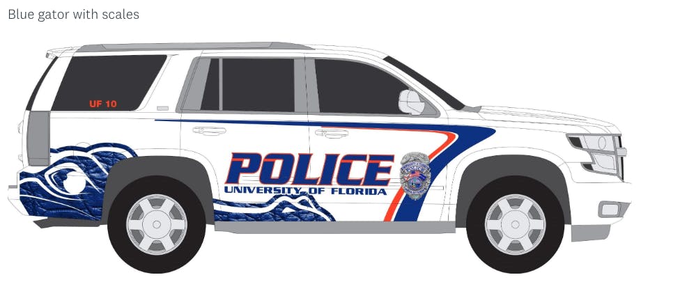 One of the designs students can vote on for the UPD patrol cars.&nbsp;