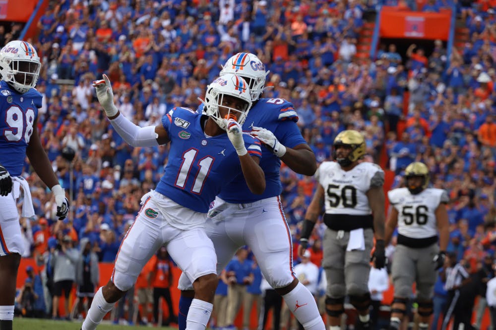 Linebacker Mohamoud Diabate had three sacks on Saturday.