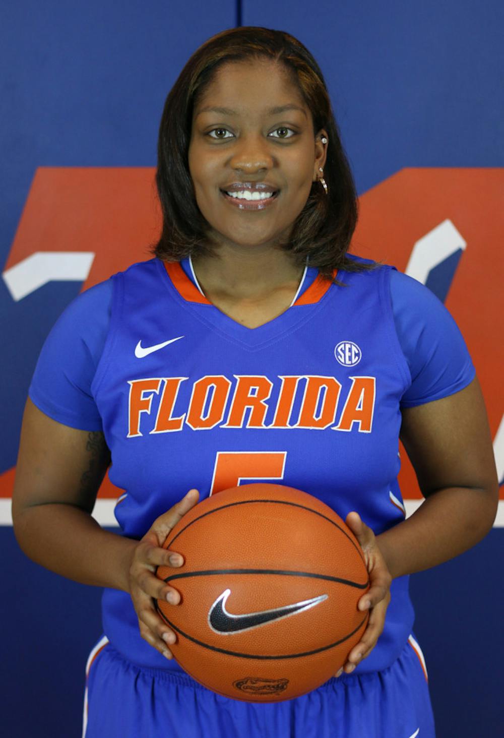 <p>Sophomore Antoinette Bannister poses for a photo during Florida’s basketball media day.</p>