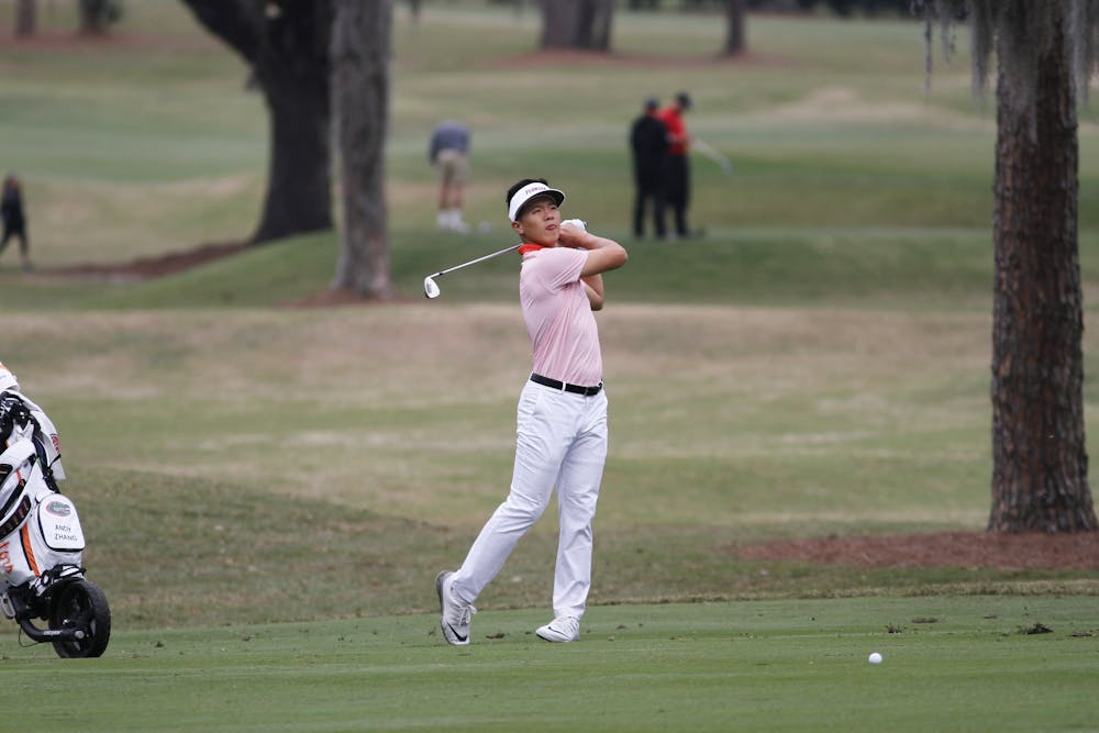 <p>Sophomore Andy Zhang is tied for first heading into the final day of the NCAA Kissimmee Regional. He's at 8 under with freshman John Axelsen just behind him at 7 under. </p>