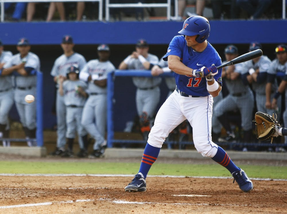 <p>Freshman Taylor Gushue's two-run triple in the bottom of the
fourth inning helped Florida beat Cal State Fullerton, 5-2, on
Saturday at McKethan Stadium. </p>