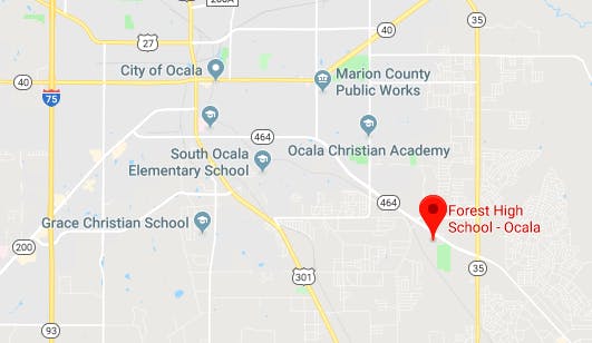One person is injured and a suspect is in custody after a reported shooting at Forest High School in Marion County, authorities reported. The high school's location is pictured above.&nbsp;