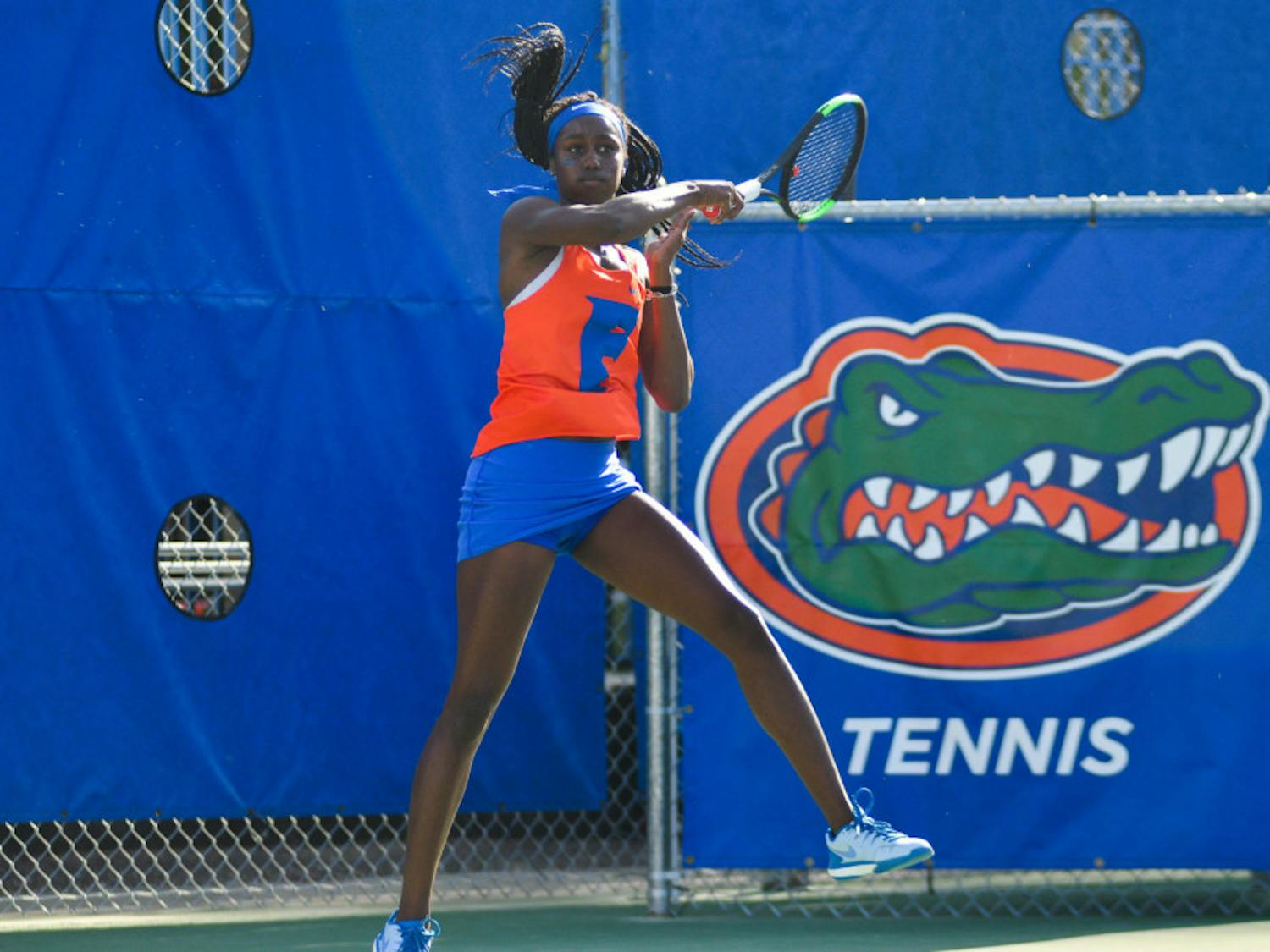 Marlee Zein (pictured) defeated Georgia State’s Angel Carney 6-4 on Monday afternoon