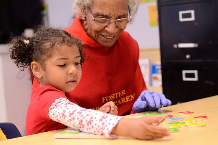 Foster grandparents across Alachua County mentor young students at elementary schools, day cares and after-school programs.