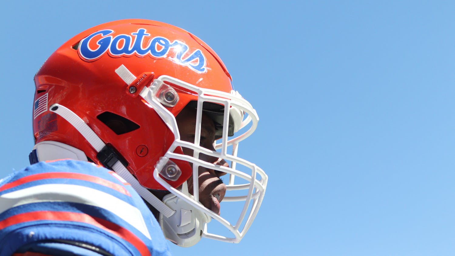 A Florida football player during the Gators' game against Eastern Washington Sunday, Oct. 2, 2022. 