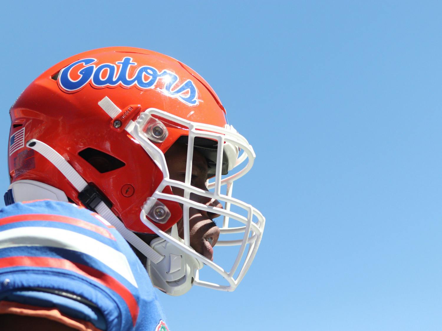 A Florida football player during the Gators' game against Eastern Washington Sunday, Oct. 2, 2022.