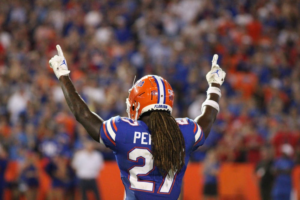 Junior safety Jadarrius Perkins during Florida's upset of Utah Saturday, Sept. 3, 2022. 