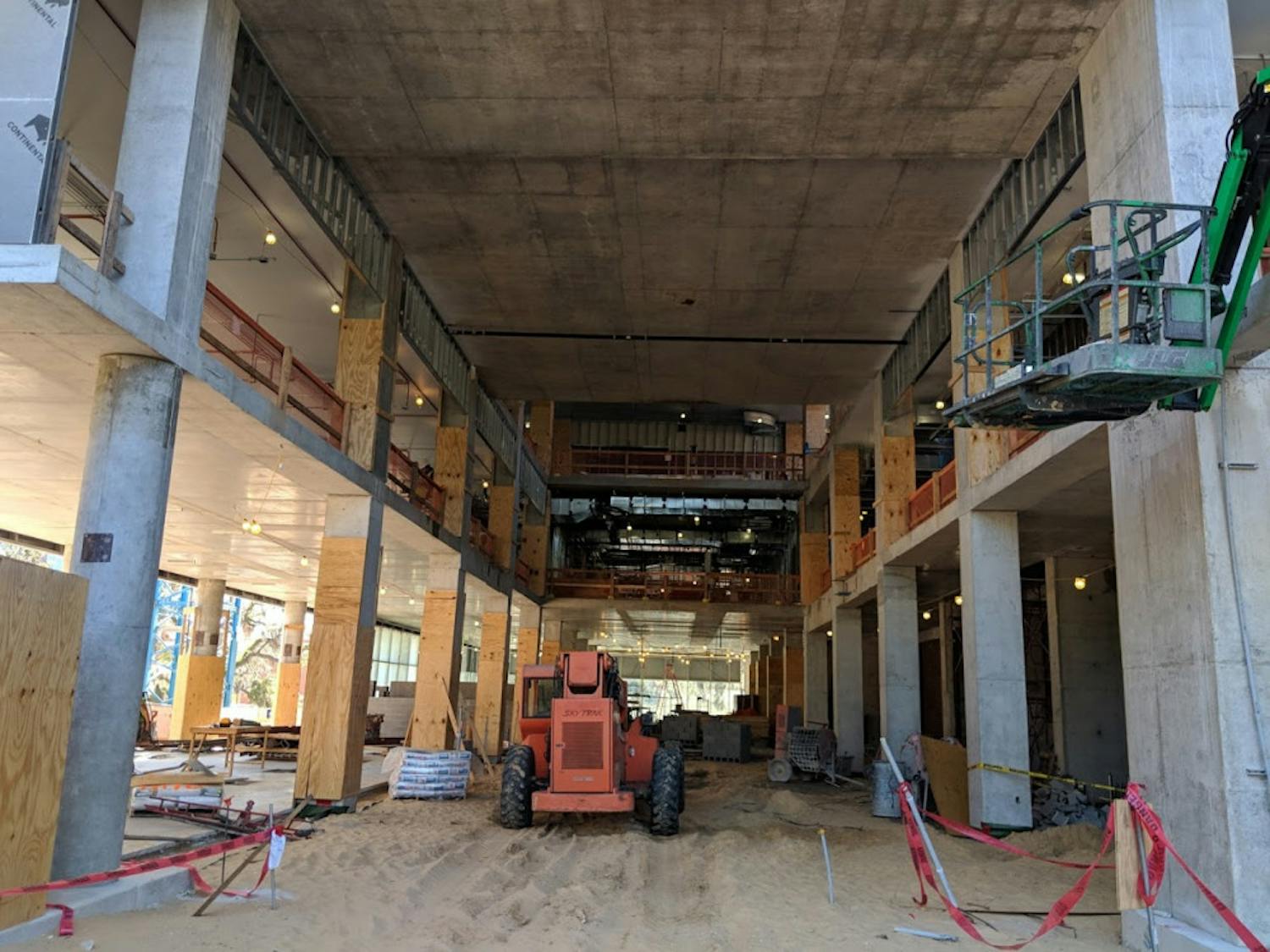 The construction of the Herbert Wertheim Laboratory for Engineering Excellence is projected to cost more than $70 million, which is $20 million more than its projected cost. The building is located between the Reitz Union and Weimer Hall, and it will house study rooms and labs.