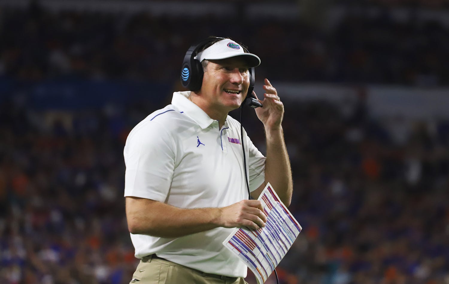 Florida head coach Dan Mullen spoke Monday about the team's first depth chart unveiled ahead of the season opener against Florida Atlantic. 