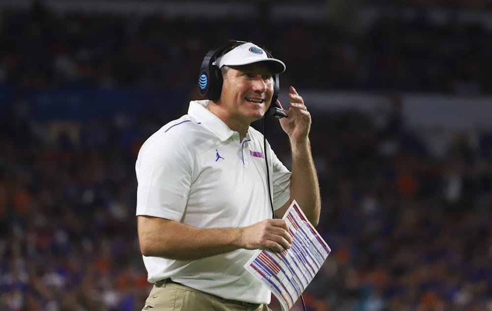 Florida head coach Dan Mullen spoke Monday about the team's first depth chart unveiled ahead of the season opener against Florida Atlantic. 