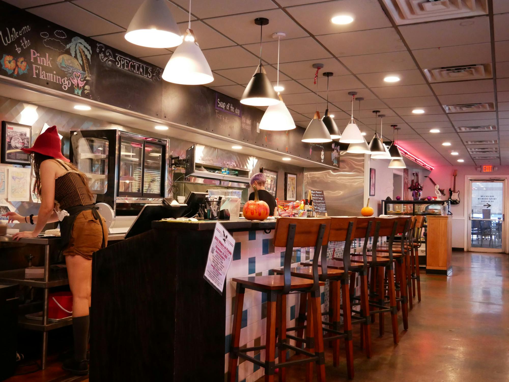 Servers work behind the counter at the Pink Flamingo Diner on Sunday Oct. 1, 2023.