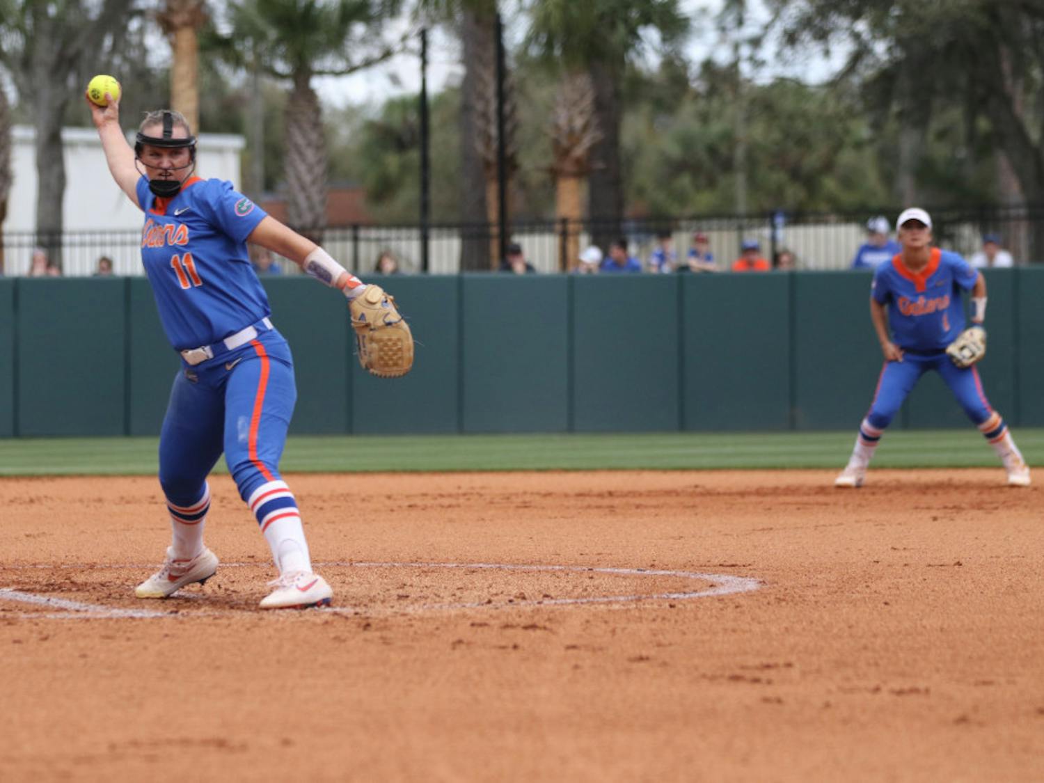 Florida pitcher Kelly Barnhill is fourth in the SEC in ERA at 0.59 with the second-highest innings pitched (47.2). She has earned SEC Pitcher of the Week three weeks in a row. 