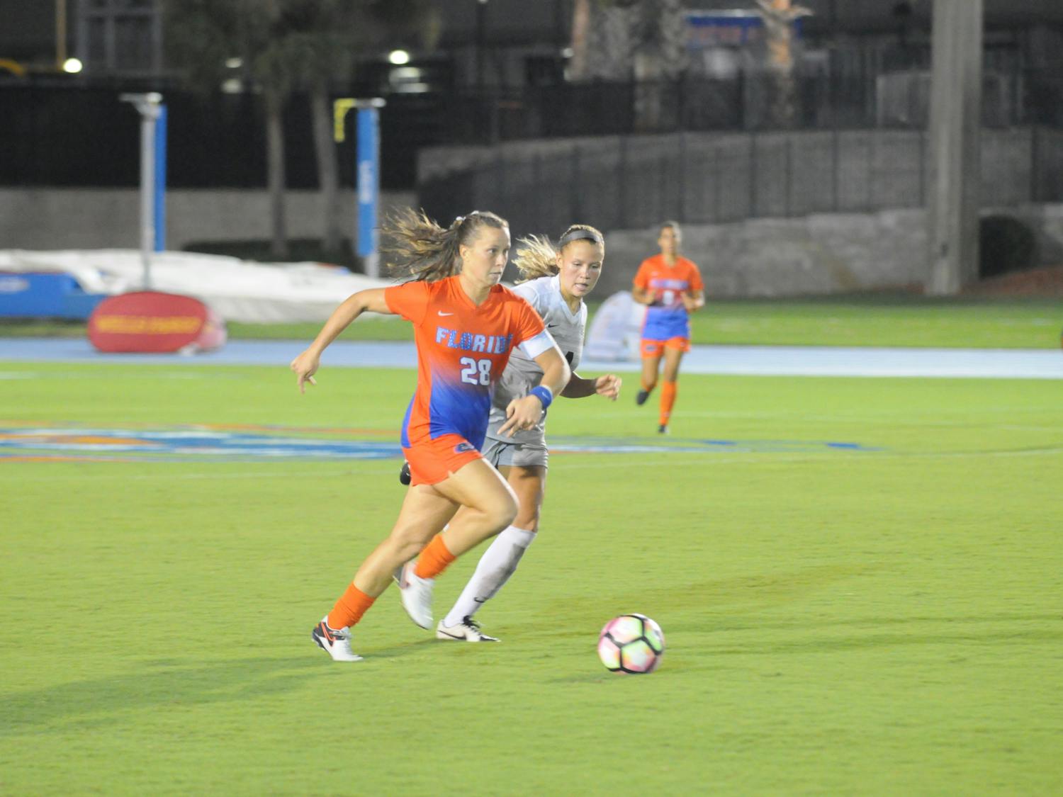 Meggie Dougherty Howard dribbles the ball during Florida's 3-2 win over UCF on Sept. 18.