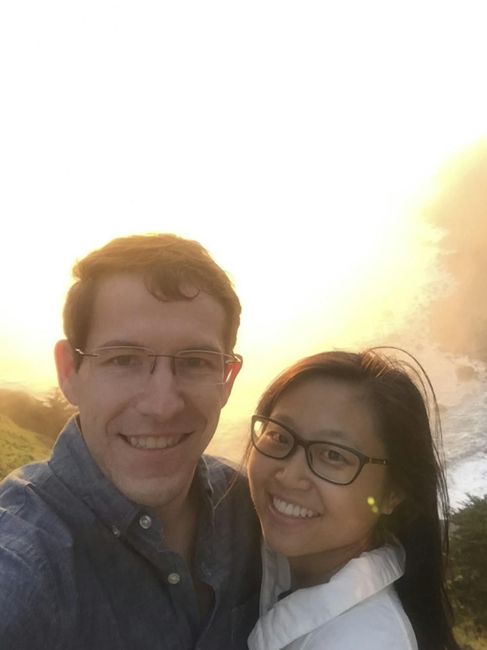 <p>Porter Maerz, left, and Linda Li will be moving to Pennsylvania together to complete their residencies as part of the UF College of Medicine's master’s program. On Friday, the 125 students in the program opened white envelopes announcing where they will specialize in their area of medicine.</p>