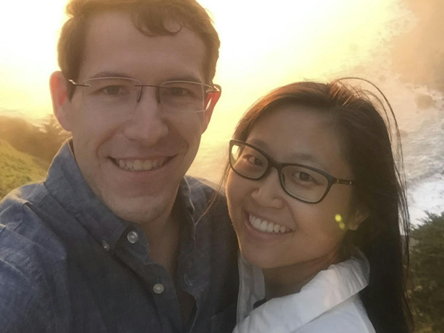 Porter Maerz, left, and Linda Li will be moving to Pennsylvania together to complete their residencies as part of the UF College of Medicine's master’s program. On Friday, the 125 students in the program opened white envelopes announcing where they will specialize in their area of medicine.