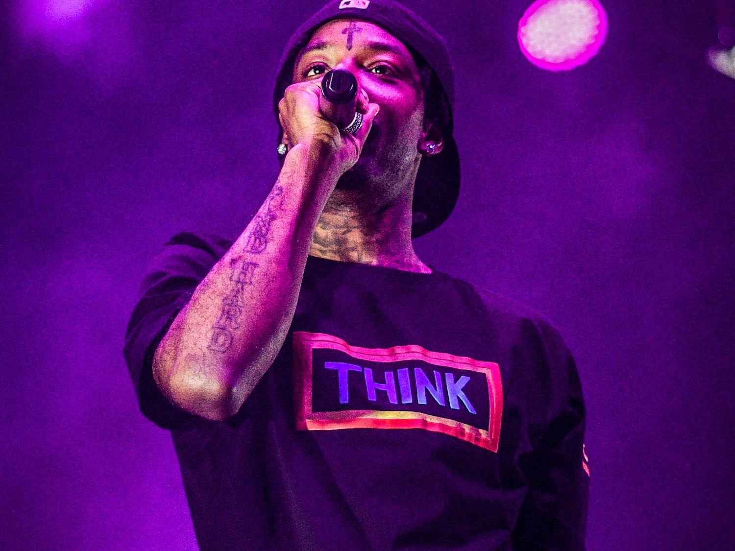 Rapper 21 Savage performs at UF Monday night.