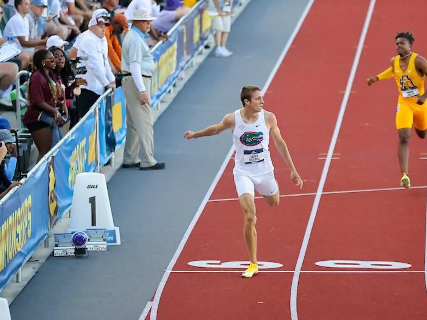 Florida sophomore Vance Nilsson wins the men’s 400-meter hurdles title at the NCAA Outdoor Track and Field Championships on June 12, 2026.