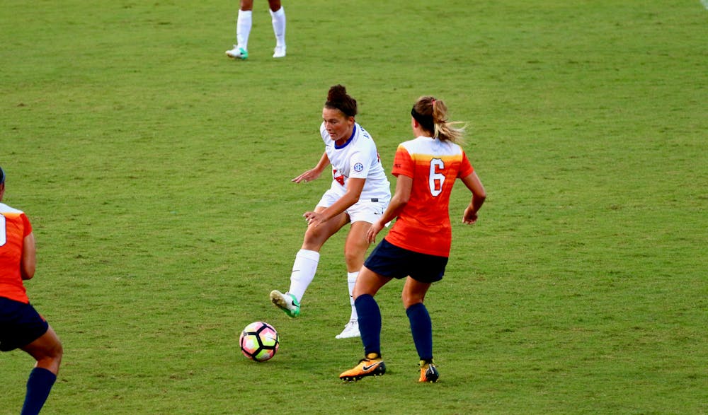 <p>Sophomore forward Madison Alexander gave Florida a 2-0 lead in the 35th minute. It was her second goal in as many games for the Gators this season. </p>