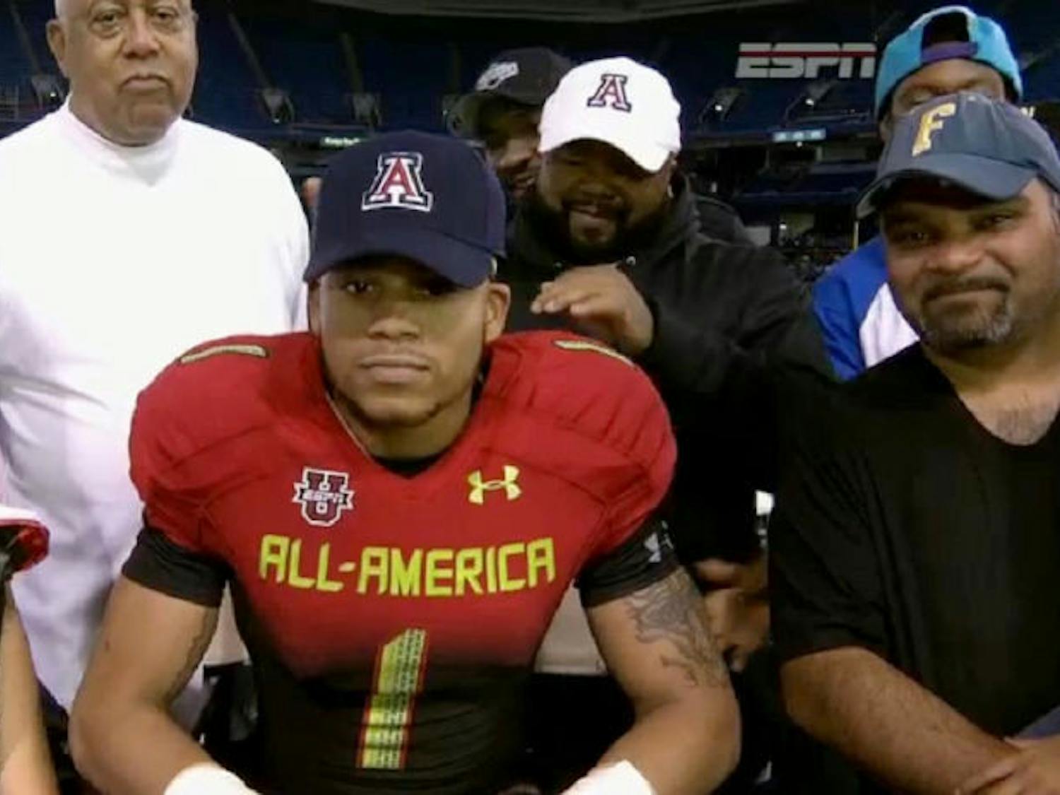 Five-star cornerback Jalen Tabor commits to Arizona on ESPN at the Under Armour All-America Game on Jan. 2 in St. Petersburg. Tabor flipped his commitment to Florida on Thursday.