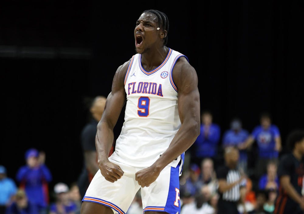 Gators center Rueben Chinyelu has been dominant in Florida's last two games, tallying 26 points and 26 rebounds after a slow start to the 2025 season.